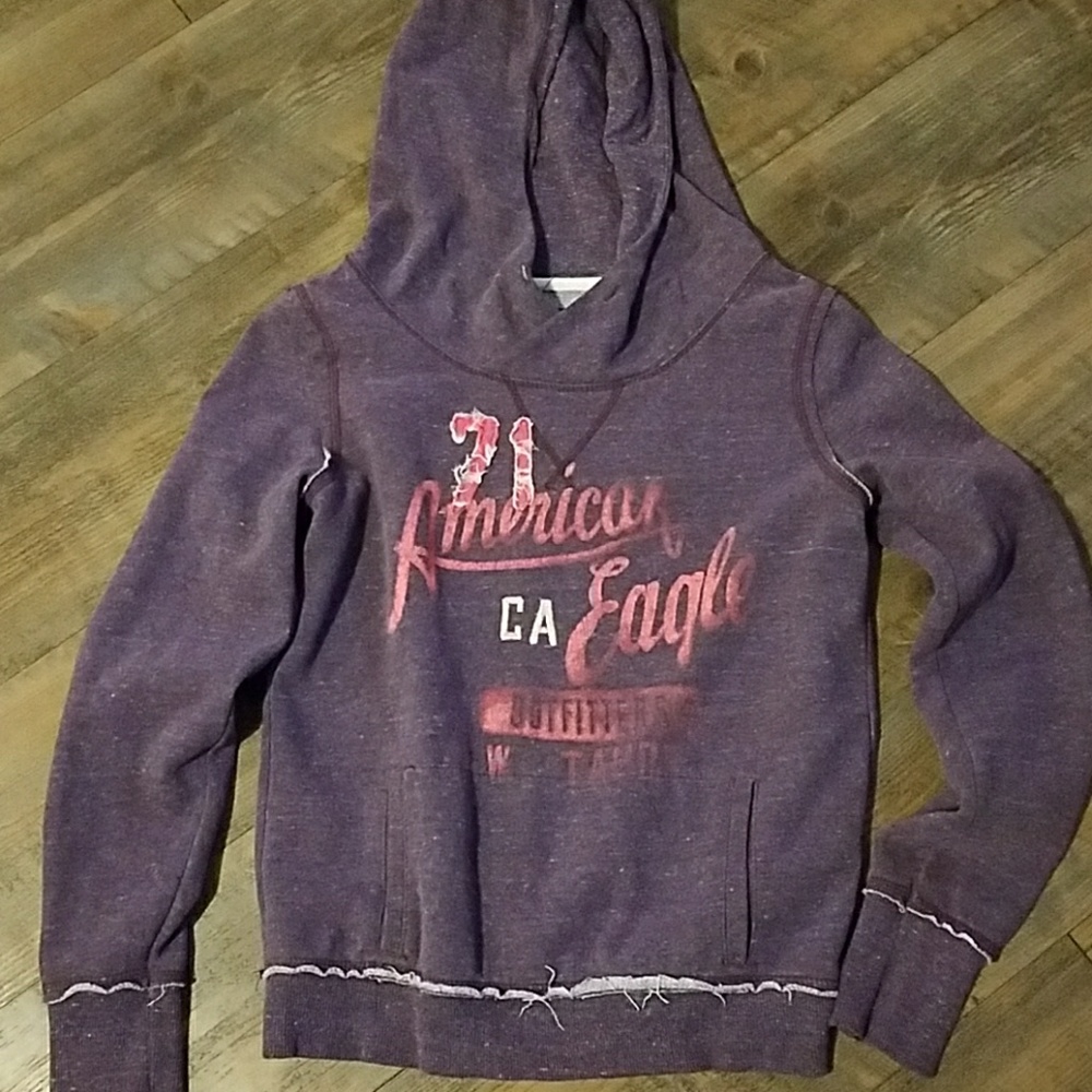 American Eagle purple with pink hoodie cute sz S